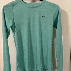 Under Armour Teal Green Heather Loose Fit Long Sleeve Top Size XS